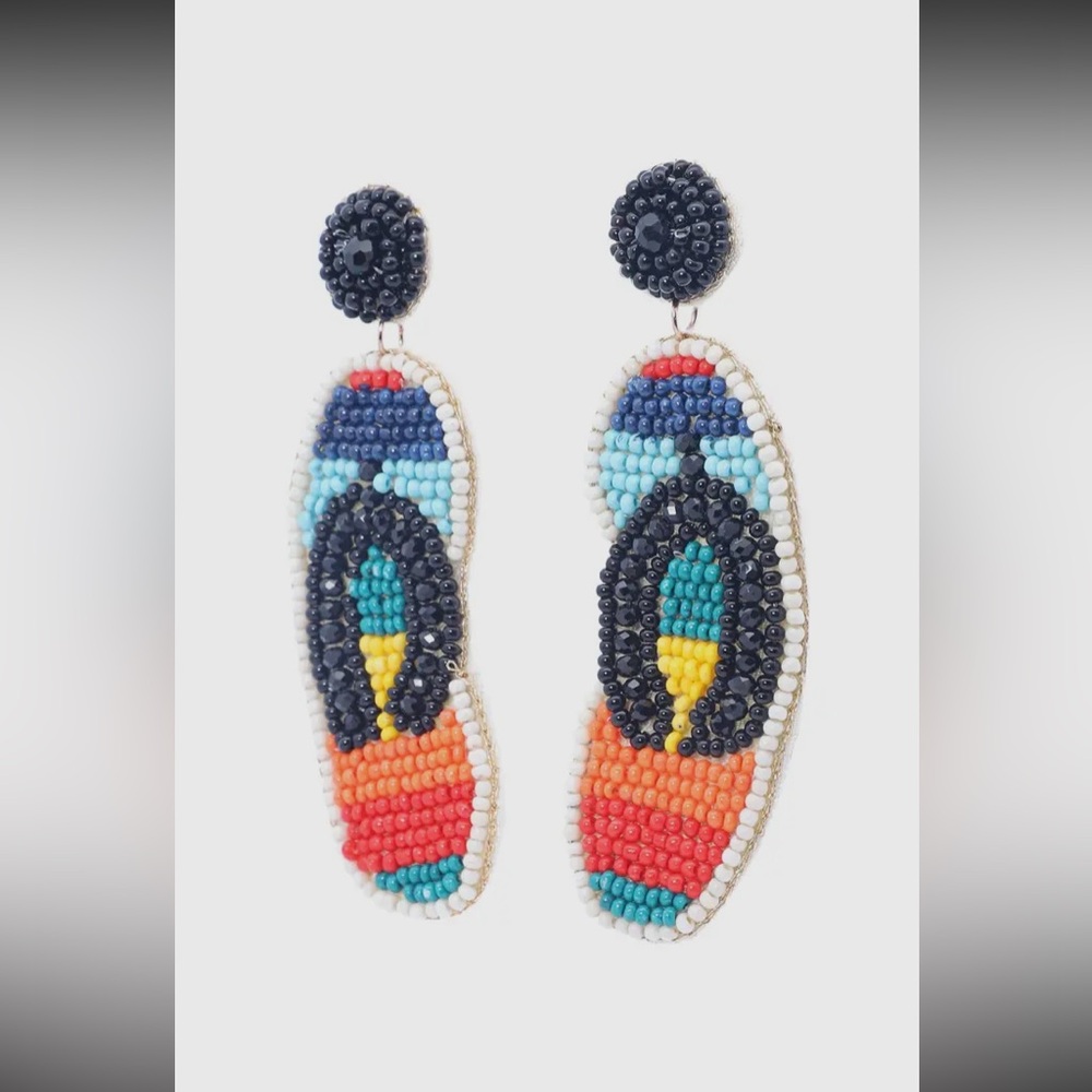 Beaded flip flop earrings
